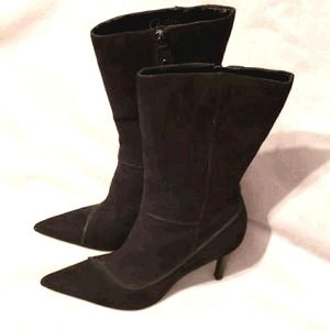 CARLOS by CARLOS SANTANA BLK FAUX SUEDE BOOTS SZ 8
